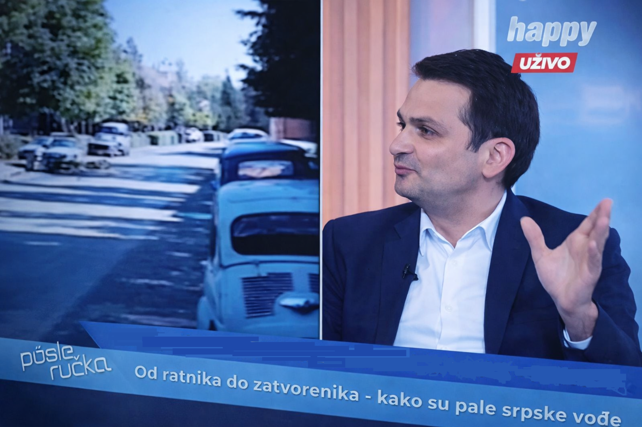 Milan Carić во время телевизионного выступления